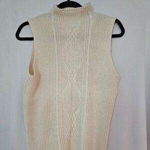 Marisa Christina‎ Vintage Size Med Ivory Cotton blend Sleeveless Sweater